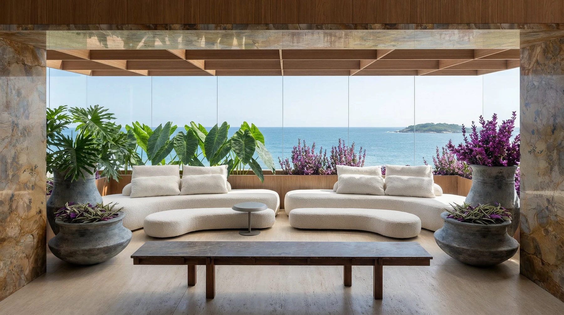 Ambiente de referência com vista para o mar